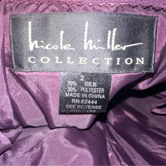 Y2K Nicole Miller Collection Silk Blend Strapless Dress - Picture 11 of 11